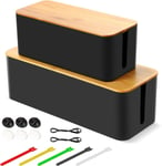 Cable tidy box, Set of 2 cable management box for Cable and Cord Management, Ca