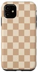 Coque pour iPhone 11 Grand damier rétro beige clair classique