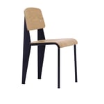 Vitra - Standard, Naturlig Ek, Deep black - Ruokapöydän tuolit - Jean Prouvé - Ruskea - Metalli/Puu