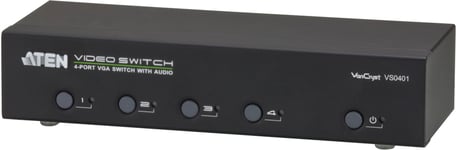 ATEN – VGA-Switch, 4 computers to 1 screen, HD-15 fe/ma, 3.5mm, RS232, black (VS0401-AT-G)