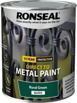 Ronseal Direct to Metal Steel Iron Aluminium Protect Gloss Paint 750ml - Green