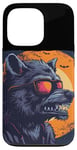 Coque pour iPhone 13 Pro Loup-garou amusant avec lunettes de soleil pour les amateurs de loups-garous