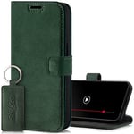 SURAZO Étui de Protection de qualité supérieure en Cuir véritable pour Samsung Galaxy A34 5G - Magnétique - Compartiment pour Cartes - Protection RFID - Fonction Support - Étui à Rabat en Cuir (Vert