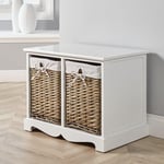 Lichfield 2 Wicker Basket Drawer Chest Storage Unit