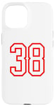 Coque pour iPhone 15 Numéro #38 Blanc Rouge Sport Numéro 38