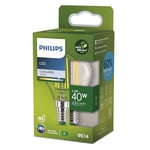 Philips LED Light Bulb Classic, UltraEfficient, 40 W, 485 Lumen, P45, E14 4000 K, Clear Glass