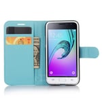 Galaxy J1 2016      Pu Wallet Case    [Lightblue]