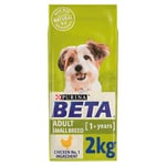 PURINA Beta Adult Small Breed Dry Dog Food Chicken 2kg [Pack of 4]