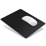 VAYDEER Tapis de Souris Rigide Tapis Souris Mac Design Double Face Lisse et Ultra Mince, Métal Aluminium Mouse Pad étanche Contrôle Rapide et précis pour Les Jeux, Le Bureau (Petit, Noir, 23x18 cm)