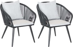 Fauteuil En Résine Tissée Et Aluminium Comores (Lot De 2)