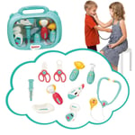 10 Pcs Kids Doctor Kit Toy Set Pretend Play Medical Game Set with Light & Sound