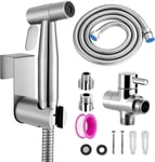 Douchette Toilette,Douchette WC Kit Complet,Kit Douchette WC,Pulvérisateur Pour l'hygiène Personnelle Quotidienne,Pomme de Douche Toilette avec Tuyau,avec Adaptateurs G1/2"" et G3/8"",Argent.[T707]