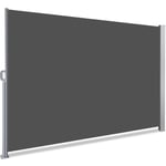 Paravent retractable avec housse de protection 140x300cm Gris