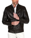 D'Arienzo Veste Cuir Marron Vintage Homme Blouson Cuir Véritable Made in Italy Marlon 50/L/Marron