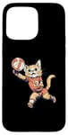 Coque pour iPhone 15 Pro Max Chat mignon jouant au volley-ball. Volley-ball de chat