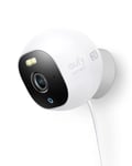 eufy Security Solo Outdoor Cam E220, Caméra de Sécurité Extérieure Filaire Tout-en-Un Résolution 2K, Projecteur, Vision Nocturne en Couleur, sans Frais Mensuels, Résistance aux Intempéries IP67