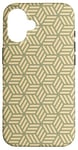 Coque pour iPhone 16 Beige Tan Geometric Lined Cube Rectangle Art Deco Pattern