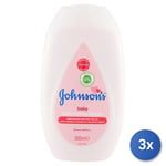 3x Johnson's Baby 300 Ml. Crème Liquide