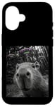 Coque pour iPhone 16 Capybara Selfie avec Alien OVNI Hommes Femmes Garçons Filles Enfants