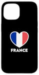 Coque pour iPhone 15 Drapeau France Coeur Bleu Blanc Rouge