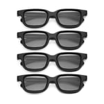 4 st polariserade passiva 3D-glasögon för 3D-TV riktiga 3D-biografer för 3D-spel och TV-ram