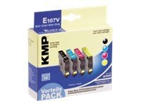 Kmp Vorteilspack E107+E108+E109+E110 - 4-Pack - Svart, Gul, Cyan, Magenta - Kompatibel - Bläckpatron (Alternativ För: Epson T0711, Epson T0712, Epson T0713, Epson T0714) - För Epson Stylus Sx100, Sx105, Sx200, Sx400, Sx405, Sx600  Stylus Office B40,