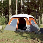 6-personers telt med LED-lys quick-release lysegrå og orange