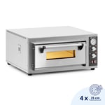 Royal Catering Elektrisk pizzaovn - 4 x 25 cm 1 kammer 4200 W ildleire murstein