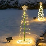 Solcells LED Spiral Ljus Julgran Trädgård Gräsplan Ljus Festlig Lampa Jul Dekor