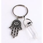 Nyckelring Bergskristall Hamsa Fatimas Hand Kvarts Symbol - high quality transparent