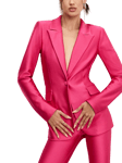 Good American Compression Shine Sculpted Blazer, Pink