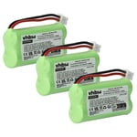 vhbw 3x Batteries (NiMH, 700mAh, 2.4V) téléphones fixes compatible avec Siemens Gigaset A140 Blanc, A145, A16