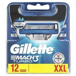 Lot 12 Lames GILLETTE MACH3 TURBO Recharge Rasoir Gilette Match 3 Match3 Mach 3