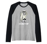 Surf Up Skeleton At The Sea Raglan Baseball Tee