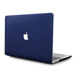 Convient pour Housse de protection pour ordinateur portable Apple Housse de protection macbook Housse de protection pour ordinateur 14 pouces Housse en cuir PU - motif litchi bleu foncé - creux NewPro13 (1706/1708/1989/2159/2251/2289/23