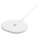 Essentials Wireless charger with USB-C, 10 W, Qi certified, white