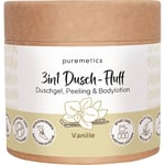 puremetics Vård 3in1 Duschfluffar Vanilj med sockerskrubb 250 g (530,00 kr / 1 kg)