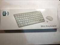 White Wireless MINI Keyboard & Mouse for LG LG55LM6 LED SMART TV Television