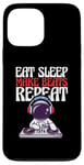 Coque pour iPhone 13 Pro Max Producteur de musique Beatmaker Eat Sleep Make Beats Repeat