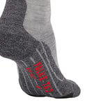 FALKE Women's TK2 Explore Melange W SO Wool Thick Anti-Blister 1 Pair Hiking Socks, Grey (Mid Grey Melange 3530), 7-8