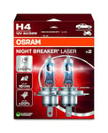 Osram NIGHT BREAKER LASER H4, +150% more brightness, halogen headlight lamp, 64193NL-2HB, 12V, Hanging folding box (2 lamps)