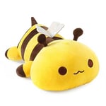 shownicer Doudou en peluche abeille Kawaii, coussin en peluche abeille, cadeau pour enfants et filles de 12 ans et plus, jaune, 50 cm