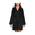 Lady Avenue Satin Short Kimono Svart X-Large Dam