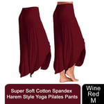 Yoga Pants Aquarius Super Soft Modal Spandex Red M Wine Red 95% Rayon 5% Spandex