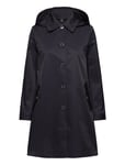 Lauren Ralph Lauren Hooded Cotton-Blend Balmacaan Coat Marinblå