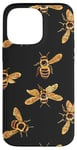 Coque pour iPhone 14 Pro Max Accessoire pour téléphone sur le thème des abeilles roses et noires