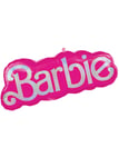 Large Pink Barbie Logo Shape Uninflated Helium Balloon