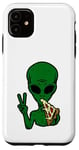 Coque pour iPhone 11 Alien Loving Pizza, ET, vaisseau spatial, zone 51, OVNI, UAP, DRONE