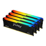 Kingston FURY Beast RGB - DDR4 - sett - 64 GB: 4 x 16 GB - DIMM 288-pin - 3200 MHz / PC4-25600 - ikke-bufret