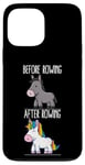 Coque pour iPhone 13 Pro Max Avant et après Rowing Unicorn Rower